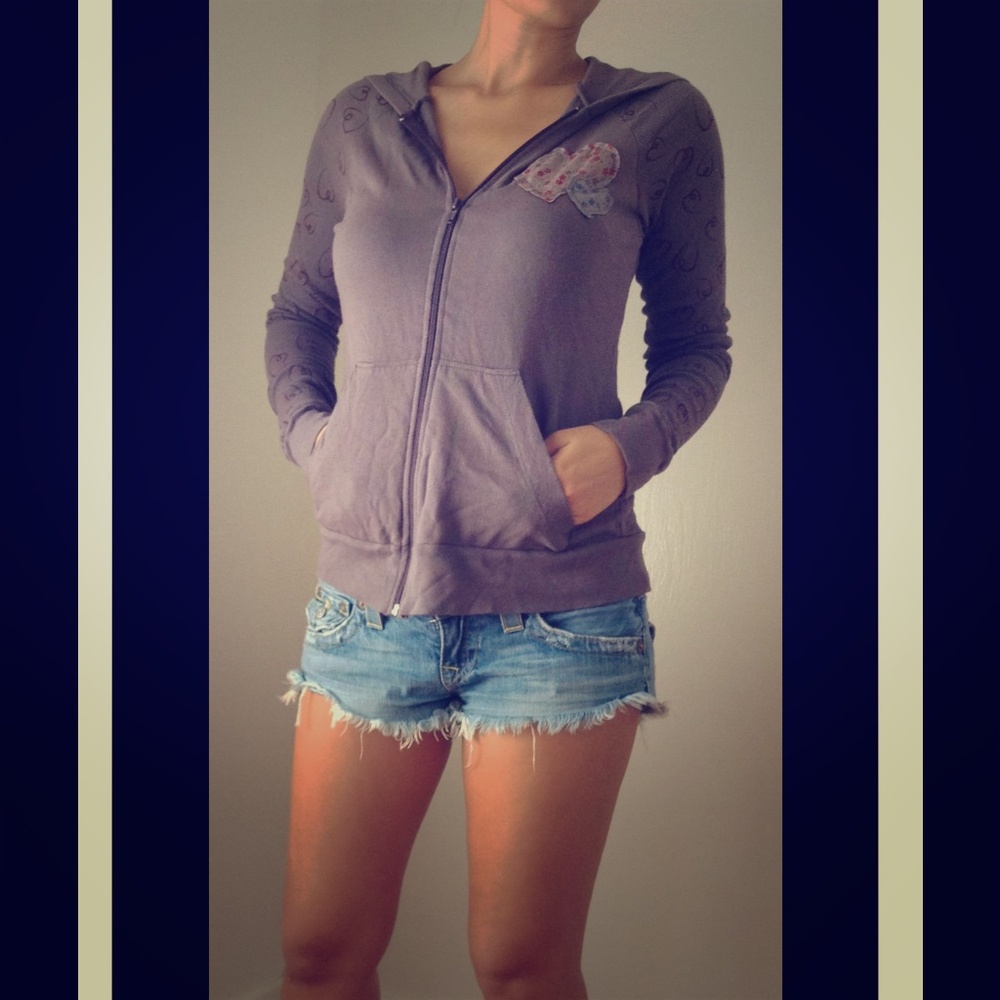 Purple hoodie with patches